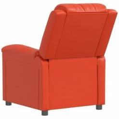 VidaXL Chaise inclinable Rouge Similicuir -Fauteuils Soldes image 5 342368