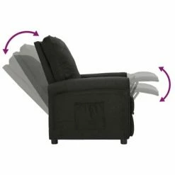VidaXL Fauteuil inclinable Noir Tissu -Fauteuils Soldes image 5 342437
