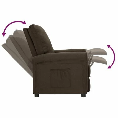 VidaXL Fauteuil inclinable Marron foncé Tissu 7 VidaXL Fauteuil inclinable Marron foncé Tissu – Image 5