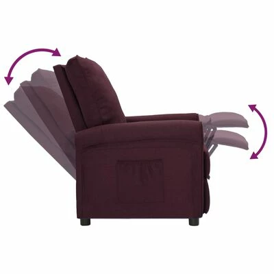 VidaXL Fauteuil inclinable Violet Tissu 7 VidaXL Fauteuil inclinable Violet Tissu – Image 5