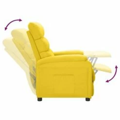 VidaXL Fauteuil inclinable Jaune moutarde Tissu -Fauteuils Soldes image 5 342711