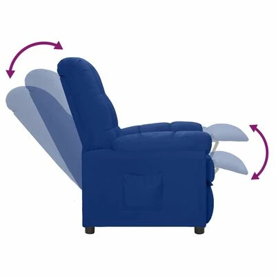 VidaXL Fauteuil inclinable Bleu Tissu 7 VidaXL Fauteuil inclinable Bleu Tissu – Image 5
