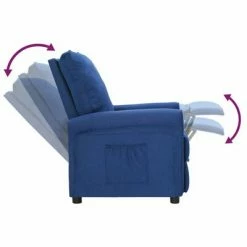 VidaXL Fauteuil inclinable Bleu Tissu 12 VidaXL Fauteuil inclinable Bleu Tissu -Fauteuils Soldes image 5 342751