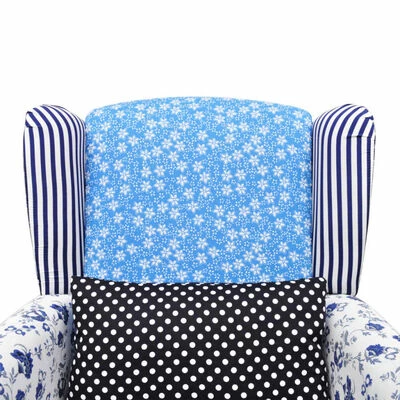 VidaXL Fauteuil avec design de patchwork Tissu 8 VidaXL Fauteuil avec design de patchwork Tissu – Image 6