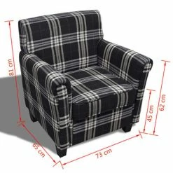 VidaXL Fauteuil avec coussin Noir Tissu -Fauteuils Soldes image 6 240977