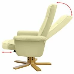 VidaXL Fauteuil avec repose-pied Blanc crème Similicuir 13 VidaXL Fauteuil avec repose-pied Blanc crème Similicuir -Fauteuils Soldes image 6 241034