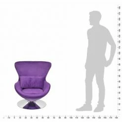 VidaXL Fauteuil pivotant en forme d’œuf avec coussin Violet Velours -Fauteuils Soldes image 6 241177