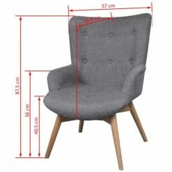 VidaXL Fauteuil avec repose-pied Gris Tissu 13 VidaXL Fauteuil avec repose-pied Gris Tissu -Fauteuils Soldes image 6 241673