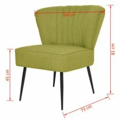 VidaXL Chaise de cocktail Vert Tissu -Fauteuils Soldes image 6 244099