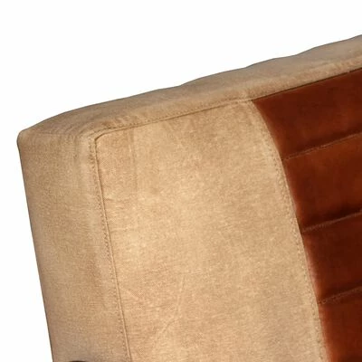 VidaXL Chaise Marron Cuir véritable et toile 8 VidaXL Chaise Marron Cuir véritable et toile – Image 6