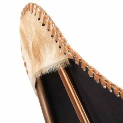 VidaXL Chaise papillon Marron et blanc Cuir véritable de chèvre -Fauteuils Soldes image 6 246391