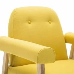 VidaXL Fauteuil Jaune Tissu -Fauteuils Soldes image 6 246651