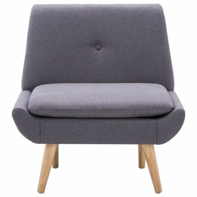 VidaXL Fauteuil sans accoudoirs avec repose-pied Gris Tissu 8 VidaXL Fauteuil sans accoudoirs avec repose-pied Gris Tissu – Image 6