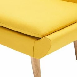 VidaXL Fauteuil sans accoudoirs Jaune Tissu -Fauteuils Soldes image 6 246986