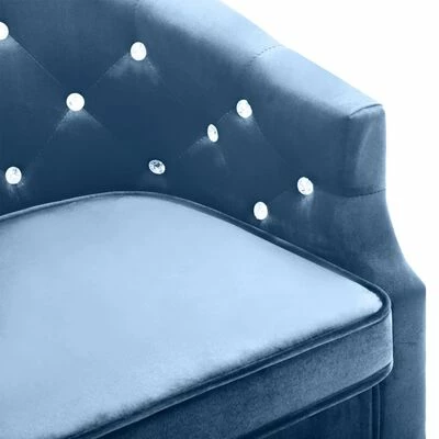 VidaXL Fauteuil Bleu Velours 8 VidaXL Fauteuil Bleu Velours – Image 6