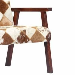 VidaXL Fauteuil Blanc et marron Cuir véritable de chèvre -Fauteuils Soldes image 6 247644