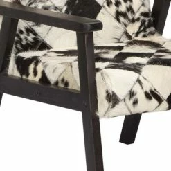 VidaXL Fauteuil Noir et blanc Cuir véritable -Fauteuils Soldes image 6 247645