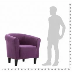 VidaXL Fauteuil Violet Tissu -Fauteuils Soldes image 6 248031