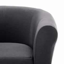 VidaXL Fauteuil et tabouret Noir Tissu -Fauteuils Soldes image 6 248037