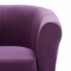 VidaXL Fauteuil et tabouret Violet Tissu -Fauteuils Soldes image 6 248038