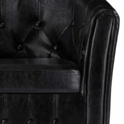 VidaXL Fauteuil avec repose-pied Noir Similicuir -Fauteuils Soldes image 6 248045