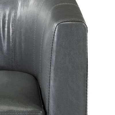 VidaXL Fauteuil avec repose-pied Gris Similicuir 8 VidaXL Fauteuil avec repose-pied Gris Similicuir – Image 6