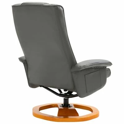 VidaXL Fauteuil TV pivotant avec repose-pied Gris Similicuir 8 VidaXL Fauteuil TV pivotant avec repose-pied Gris Similicuir – Image 6