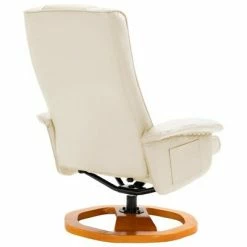 VidaXL Fauteuil TV pivotant avec repose-pied Crème Similicuir -Fauteuils Soldes image 6 248442