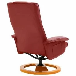 VidaXL Fauteuil TV pivotant avec repose-pied Rouge bordeaux Similicuir -Fauteuils Soldes image 6 248443
