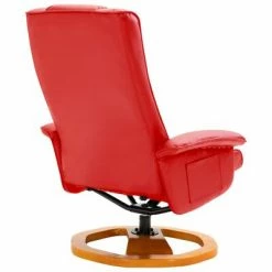 VidaXL Fauteuil TV pivotant avec repose-pied Rouge Similicuir -Fauteuils Soldes image 6 248444
