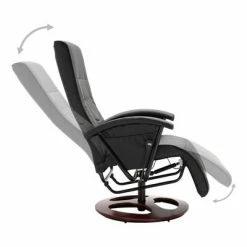 VidaXL Fauteuil TV pivotant Noir Similicuir 13 VidaXL Fauteuil TV pivotant Noir Similicuir -Fauteuils Soldes image 6 248449