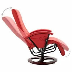 VidaXL Fauteuil TV pivotant Rouge Similicuir 13 VidaXL Fauteuil TV pivotant Rouge Similicuir -Fauteuils Soldes image 6 248454