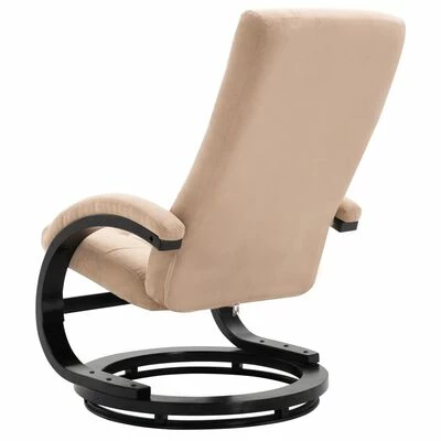 VidaXL Fauteuil inclinable avec repose-pieds Crème Tissu en daim 8 VidaXL Fauteuil inclinable avec repose-pieds Crème Tissu en daim – Image 6