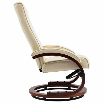 VidaXL Fauteuil inclinable avec repose-pied Crème Similicuir 8 VidaXL Fauteuil inclinable avec repose-pied Crème Similicuir – Image 6