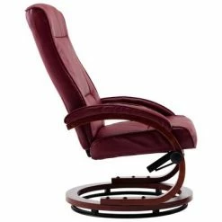 VidaXL Fauteuil inclinable avec repose-pied Rouge bordeaux Similicuir -Fauteuils Soldes image 6 248601