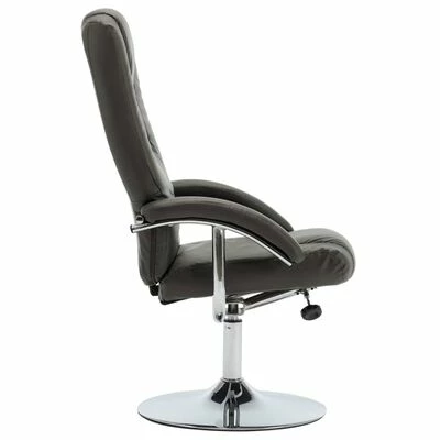 VidaXL Fauteuil inclinable avec repose-pied Gris Similicuir 8 VidaXL Fauteuil inclinable avec repose-pied Gris Similicuir – Image 6