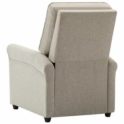 VidaXL Fauteuil inclinable TV Crème Tissu 8 VidaXL Fauteuil inclinable TV Crème Tissu – Image 6