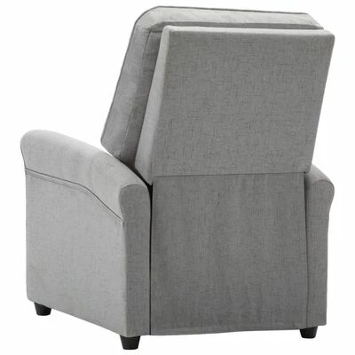 VidaXL Fauteuil inclinable TV Gris clair Tissu 8 VidaXL Fauteuil inclinable TV Gris clair Tissu – Image 6