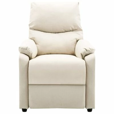 VidaXL Fauteuil TV Crème Tissu 8 VidaXL Fauteuil TV Crème Tissu – Image 6
