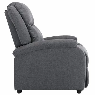 VidaXL Fauteuil inclinable TV Gris foncé Tissu 8 VidaXL Fauteuil inclinable TV Gris foncé Tissu – Image 6