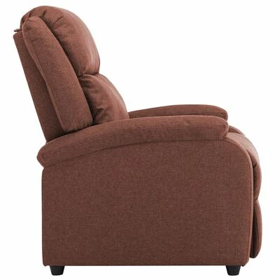 VidaXL Fauteuil inclinable TV Marron Tissu 8 VidaXL Fauteuil inclinable TV Marron Tissu – Image 6
