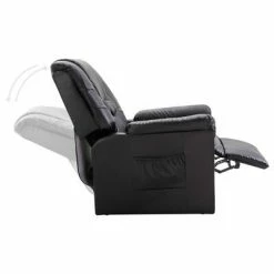 VidaXL Chaise inclinable Noir Similicuir -Fauteuils Soldes image 6 248976
