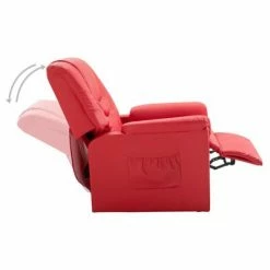 VidaXL Chaise inclinable Rouge Similicuir -Fauteuils Soldes image 6 248981