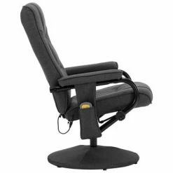 VidaXL Fauteuil de massage avec repose-pied Gris foncé Tissu -Fauteuils Soldes image 6 249316
