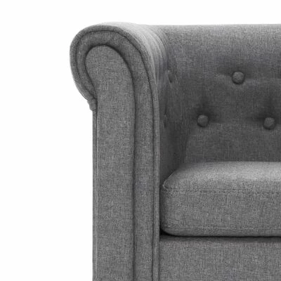 VidaXL Fauteuil avec coussin Gris clair Tissu 8 VidaXL Fauteuil avec coussin Gris clair Tissu – Image 6