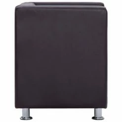 VidaXL Fauteuil cube Marron Similicuir 13 VidaXL Fauteuil cube Marron Similicuir -Fauteuils Soldes image 6 282140
