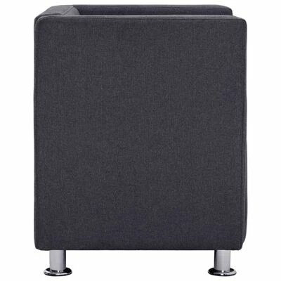 VidaXL Fauteuil cube Gris foncé Tissu 8 VidaXL Fauteuil cube Gris foncé Tissu – Image 6