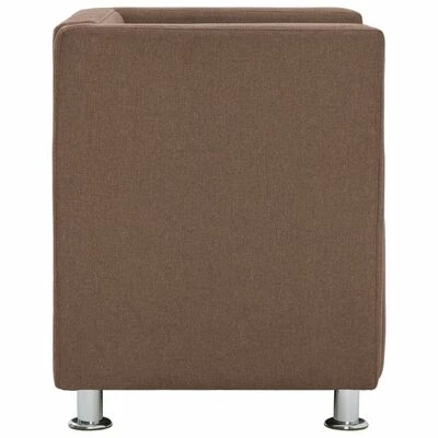 VidaXL Fauteuil cube Marron Tissu 8 VidaXL Fauteuil cube Marron Tissu – Image 6