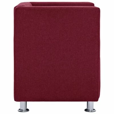 VidaXL Fauteuil cube Rouge bordeaux Tissu 8 VidaXL Fauteuil cube Rouge bordeaux Tissu – Image 6