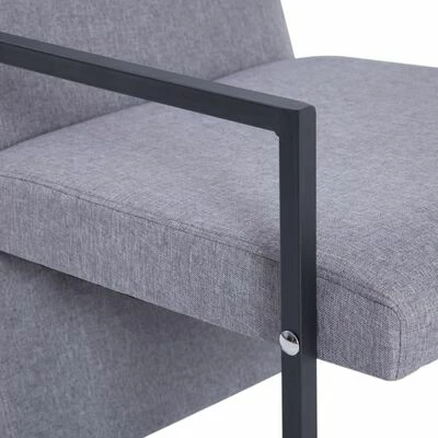 VidaXL Fauteuil Gris clair Tissu 8 VidaXL Fauteuil Gris clair Tissu â Image 6